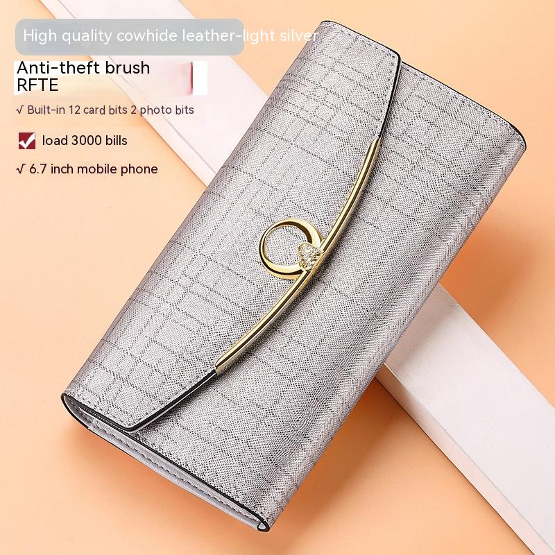 Real Leather Long Large Capacity Wallet Clutch Bag
