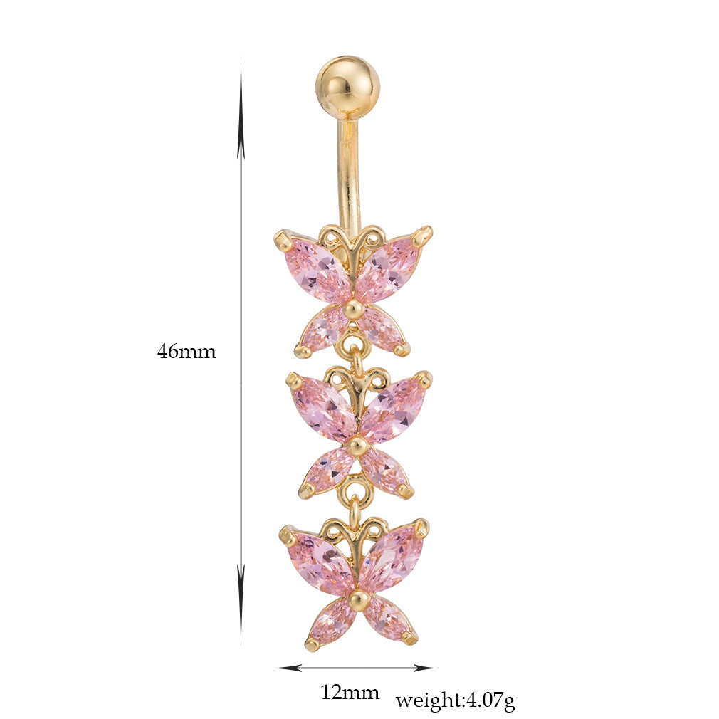 Steel Butterfly-shaped Puncture Belly Ring