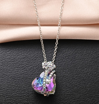 Rose Studded Diamond Pendant Necklace