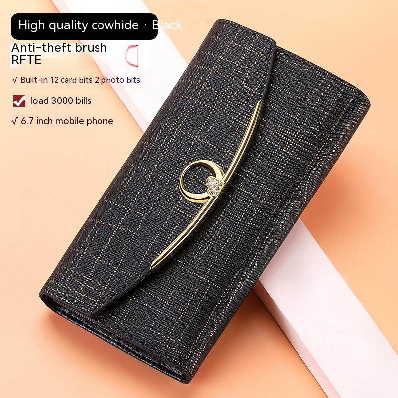 Real Leather Long Large Capacity Wallet Clutch Bag