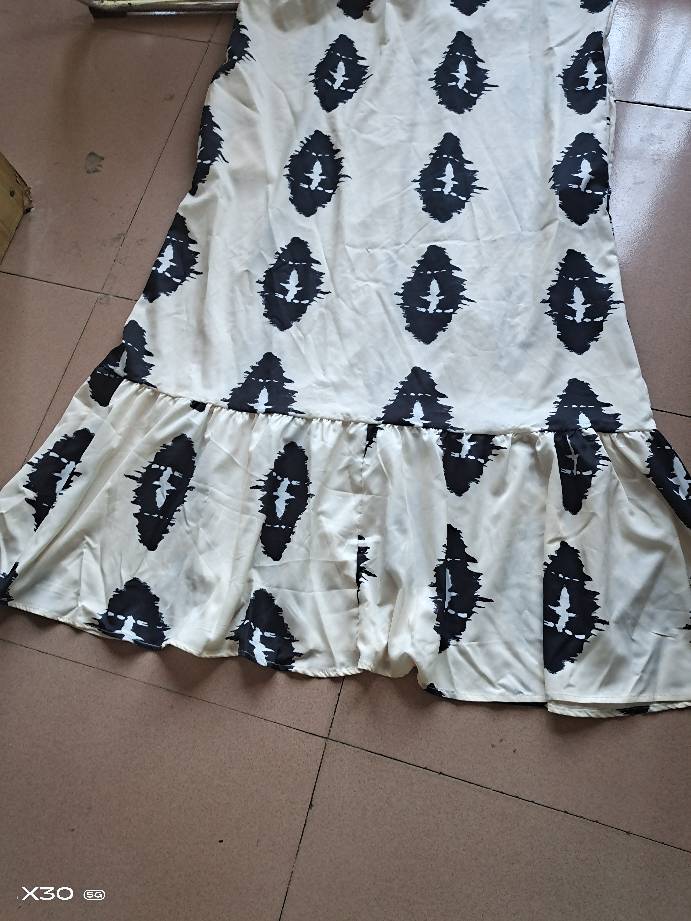 Lace-up Bohemian Printed Dress