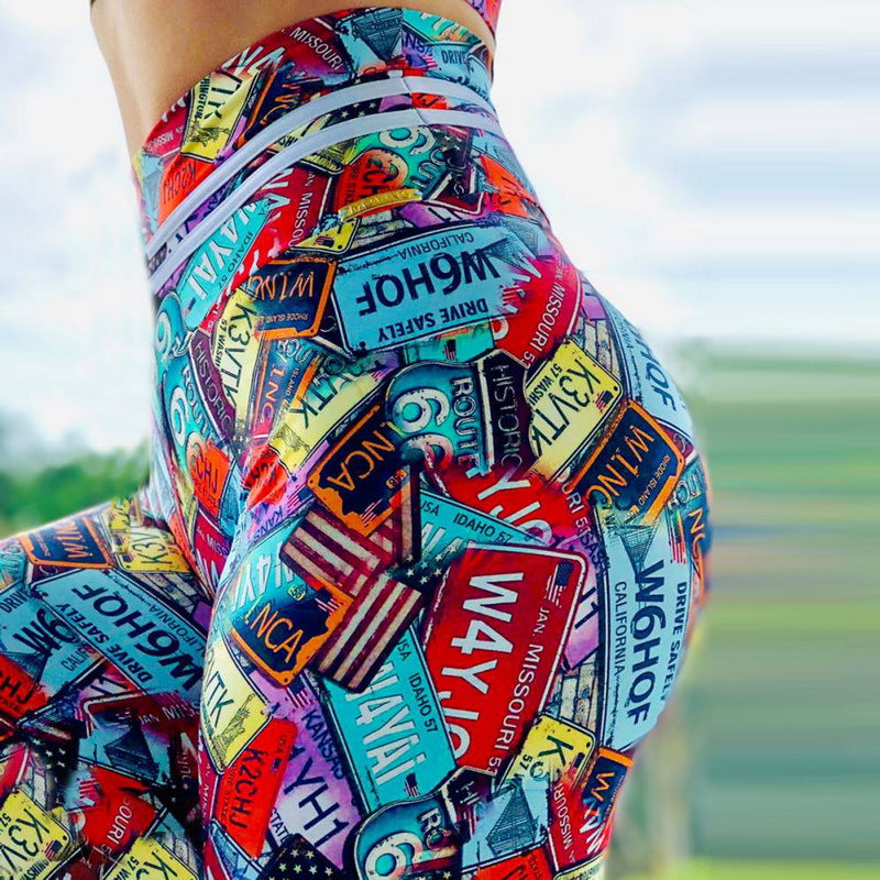 Fashion Yoga Pants Women's Digital Print